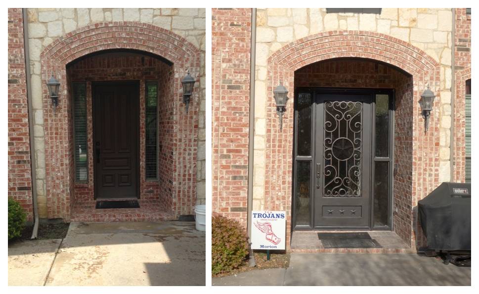 BEFORE and AFTER IRON DOORS D'Hierro Iron Doors, Plano, TX