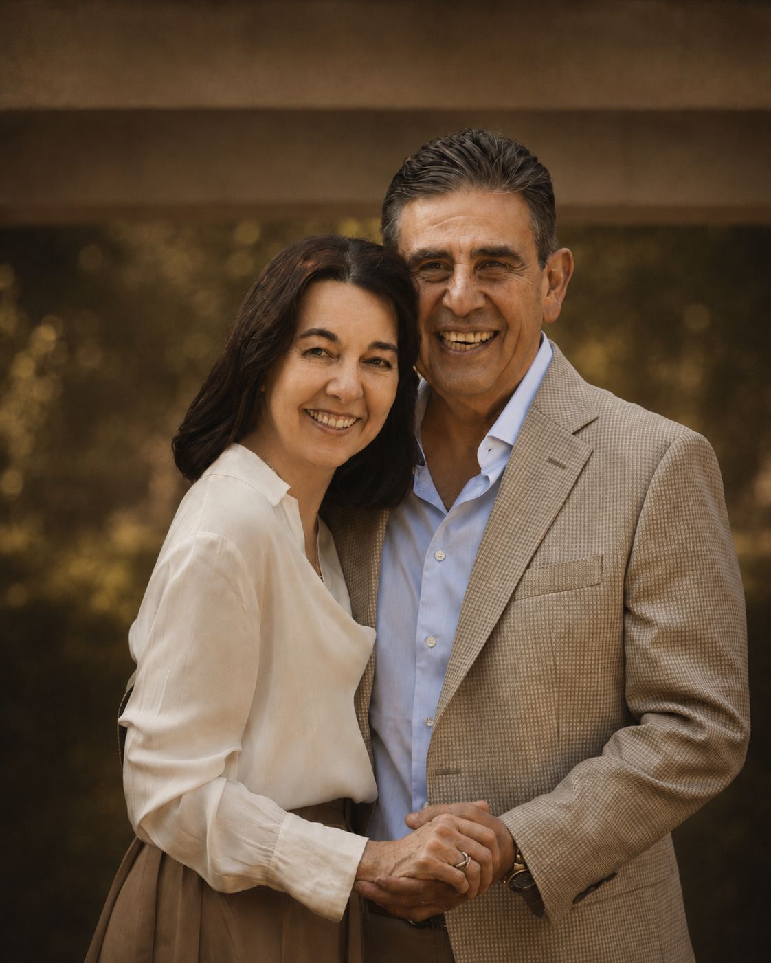 Jorge and Rocio, founders of D'Hierro, photographed in warm window light