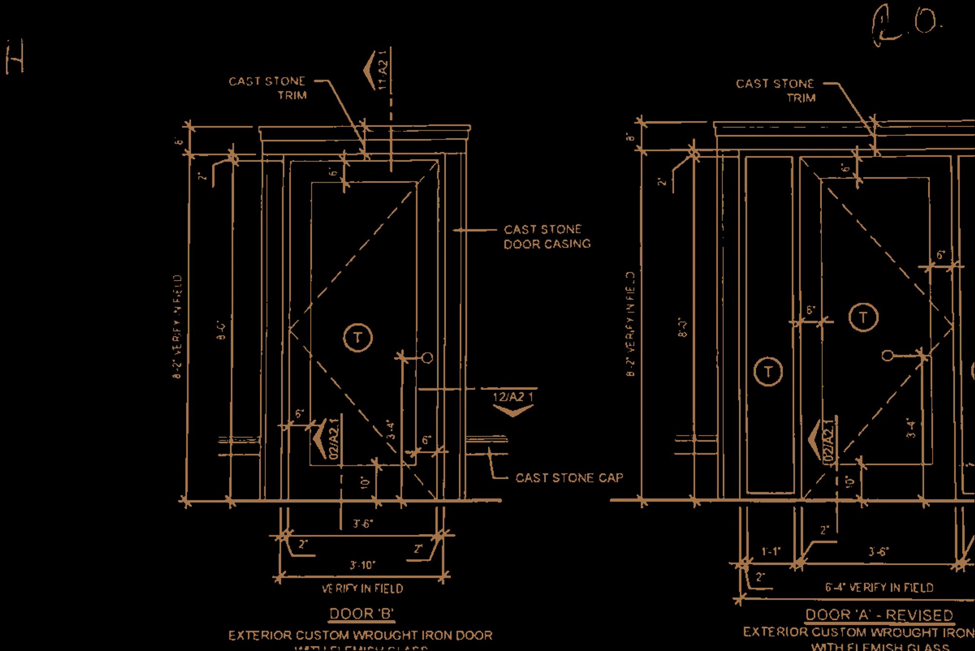 D’Hierro bronze linework of the memorial park’s single steel entry and wider door-with-sidelites assembly