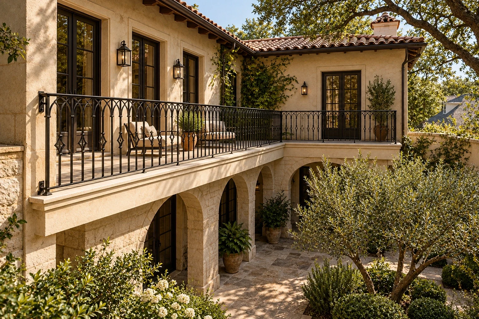 Coordinated balcony package; coordinated courtyard terraces