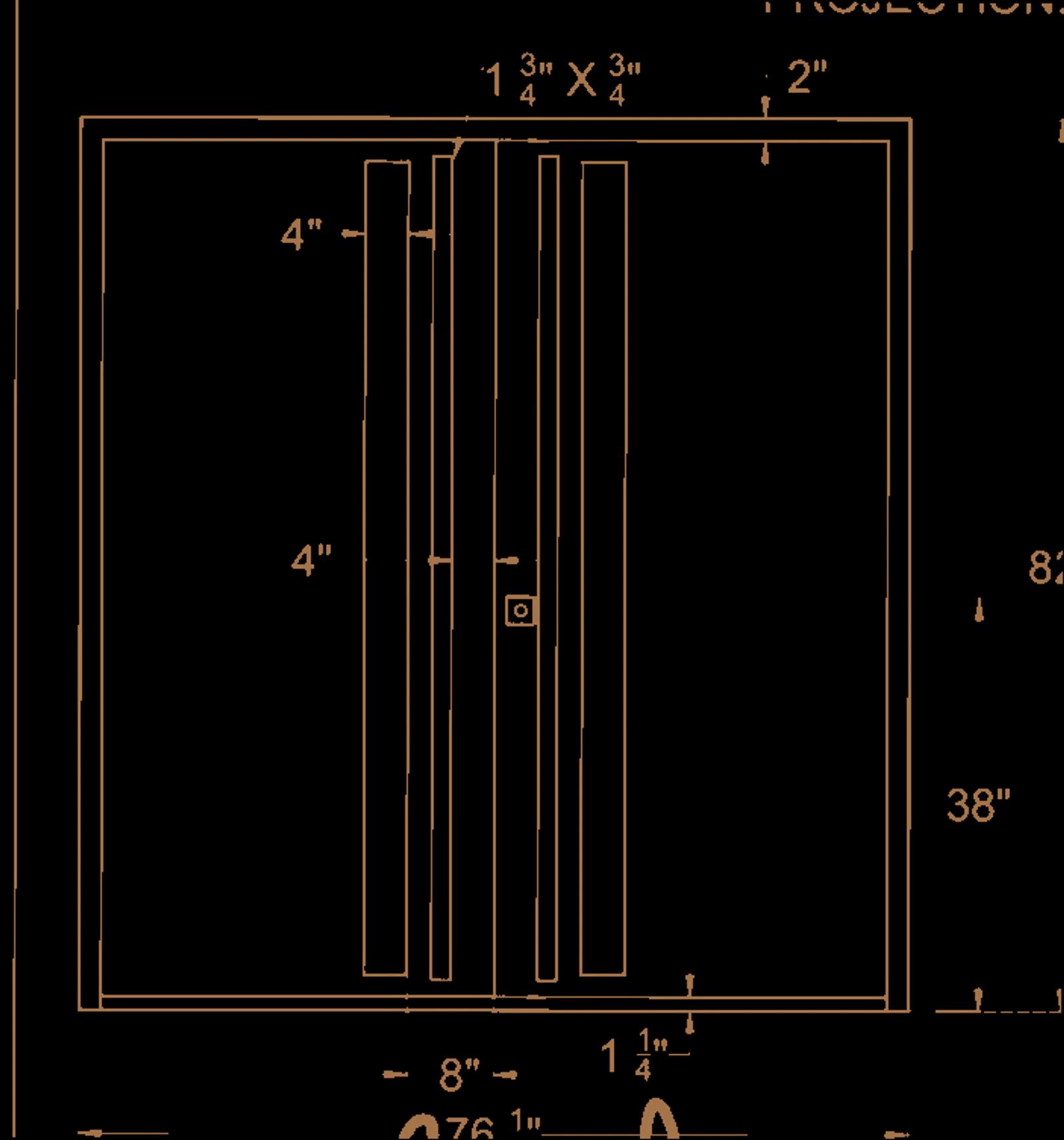 D’Hierro bronze linework of the revised steel entry with narrow lites and longer back-to-back pulls