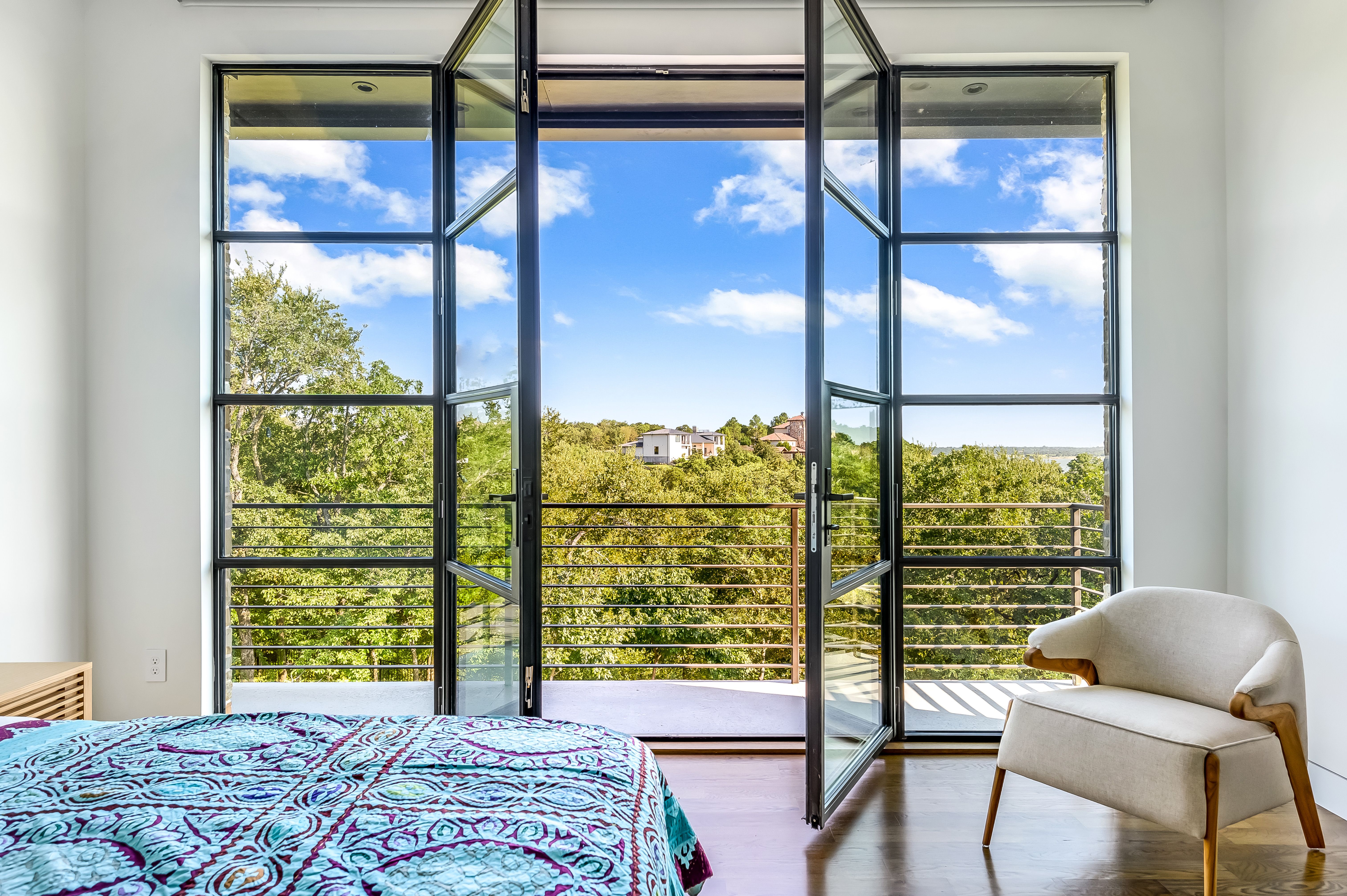 Bedroom steel balcony door