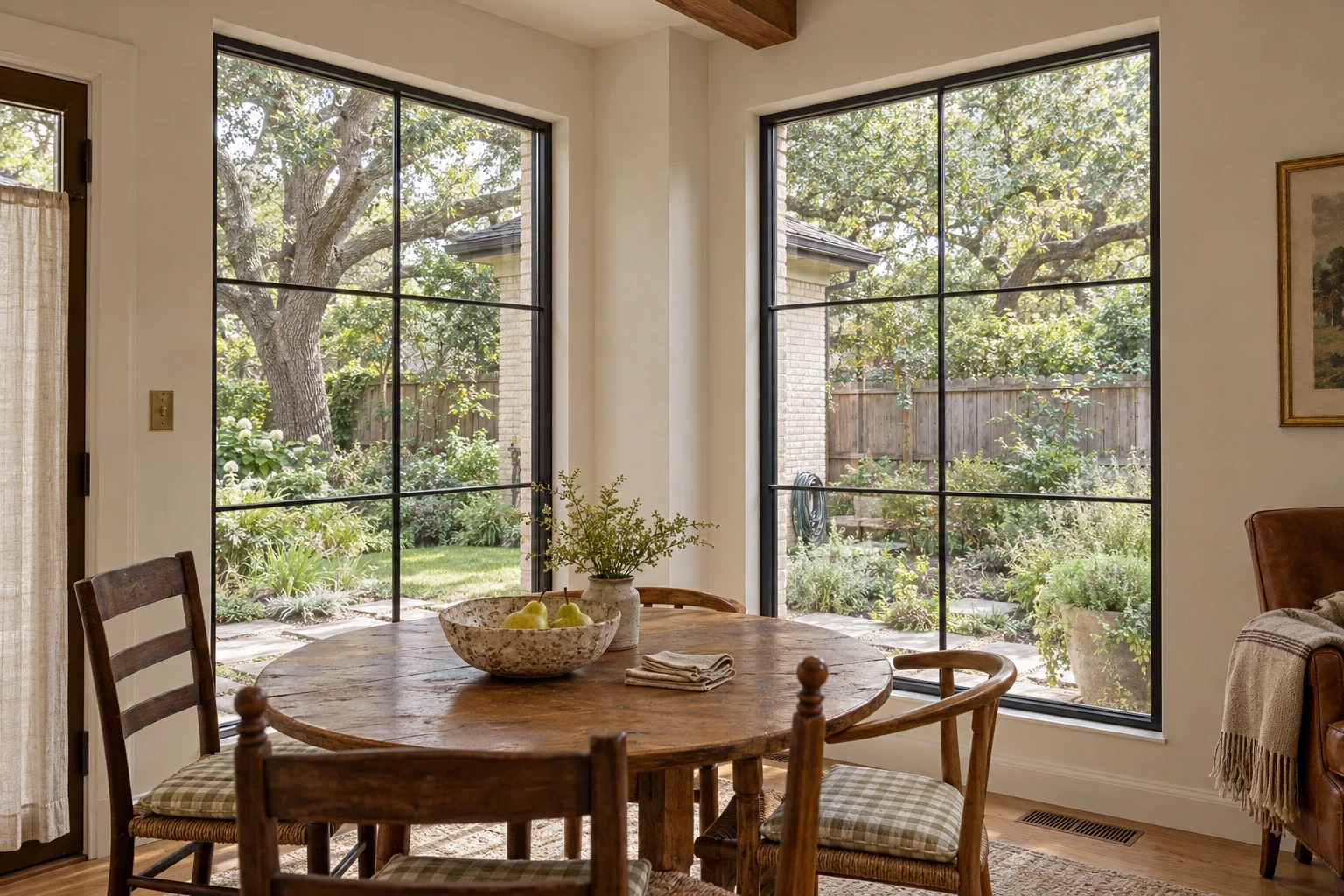 Garden room window pair; corner breakfast/garden room