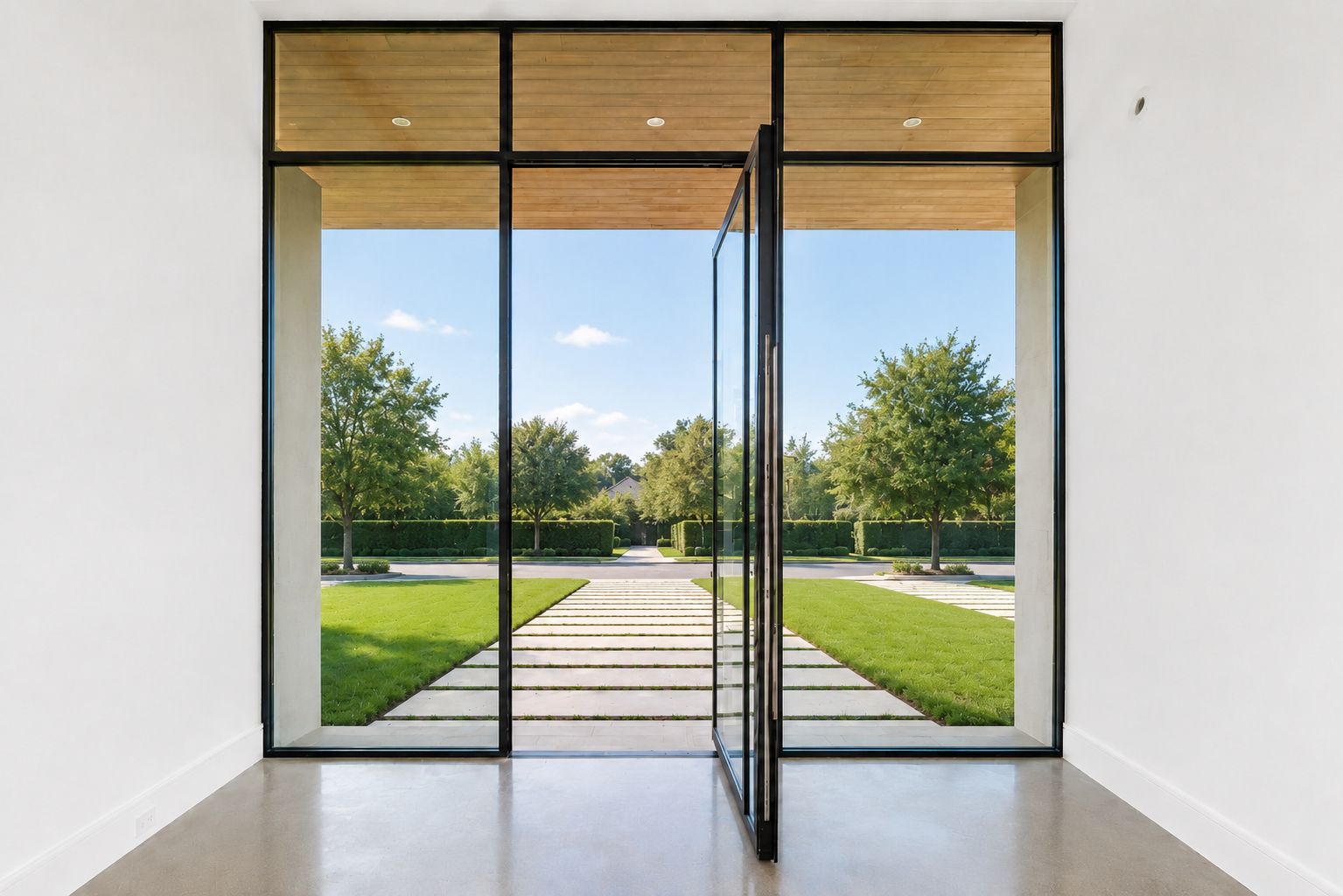 Steel pivot entry door by D’Hierro