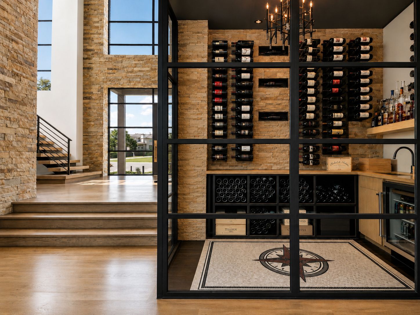 Steel-and-glass wine-cellar enclosure by D’Hierro