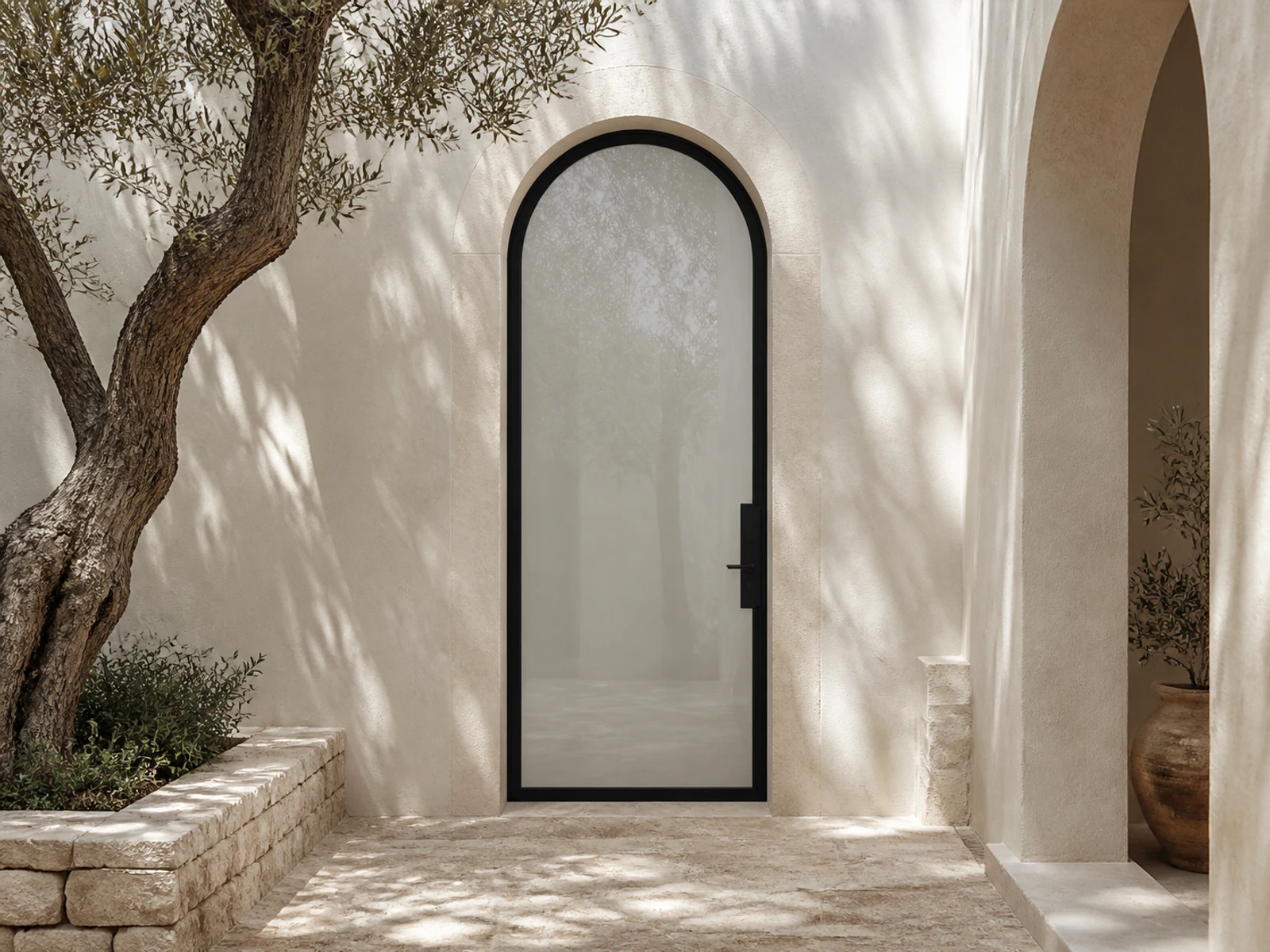 Architectural room scene for the exact full-arch single entry configurator state
