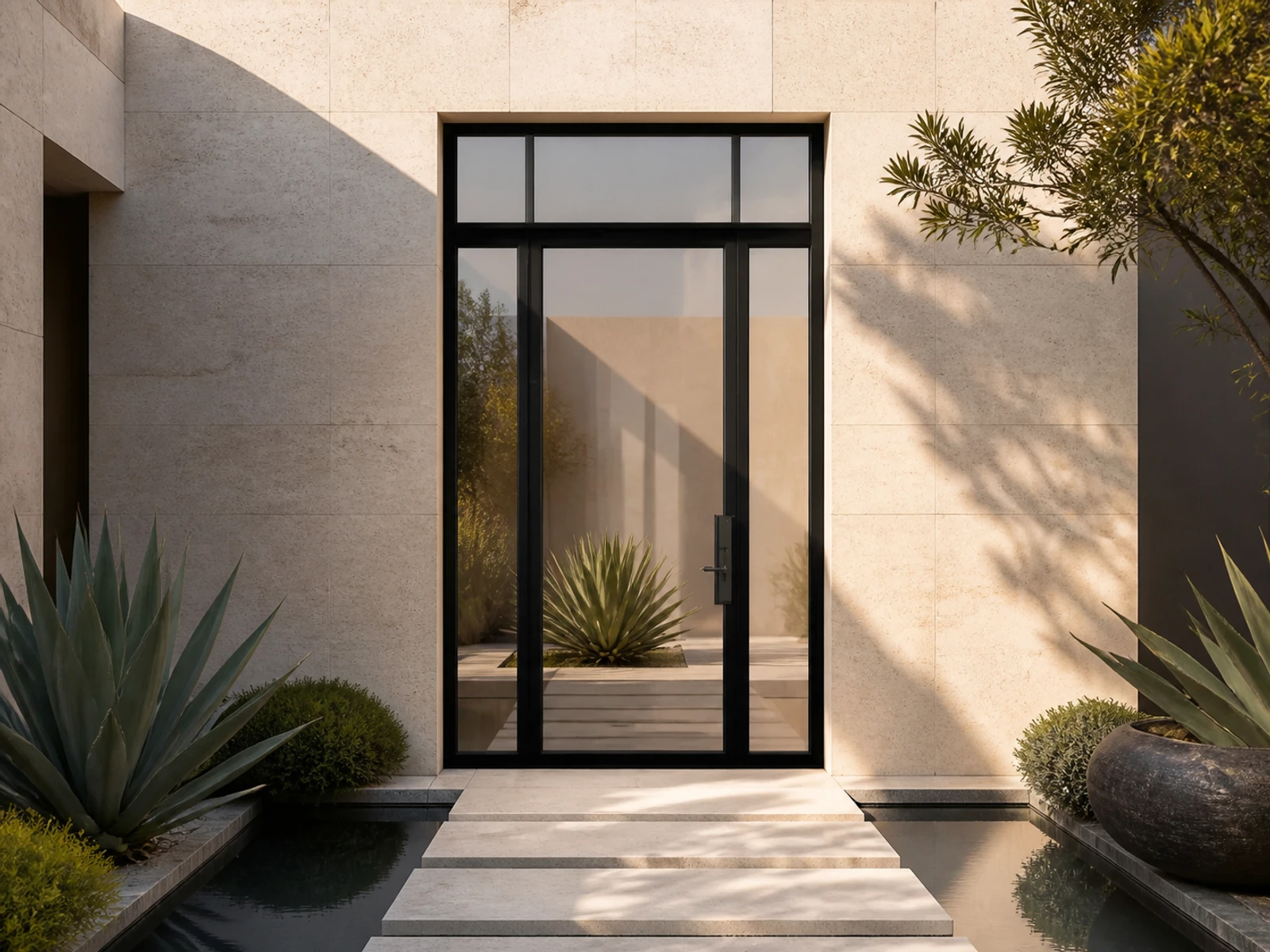 Architectural room scene for the exact full-view surround entry configurator state