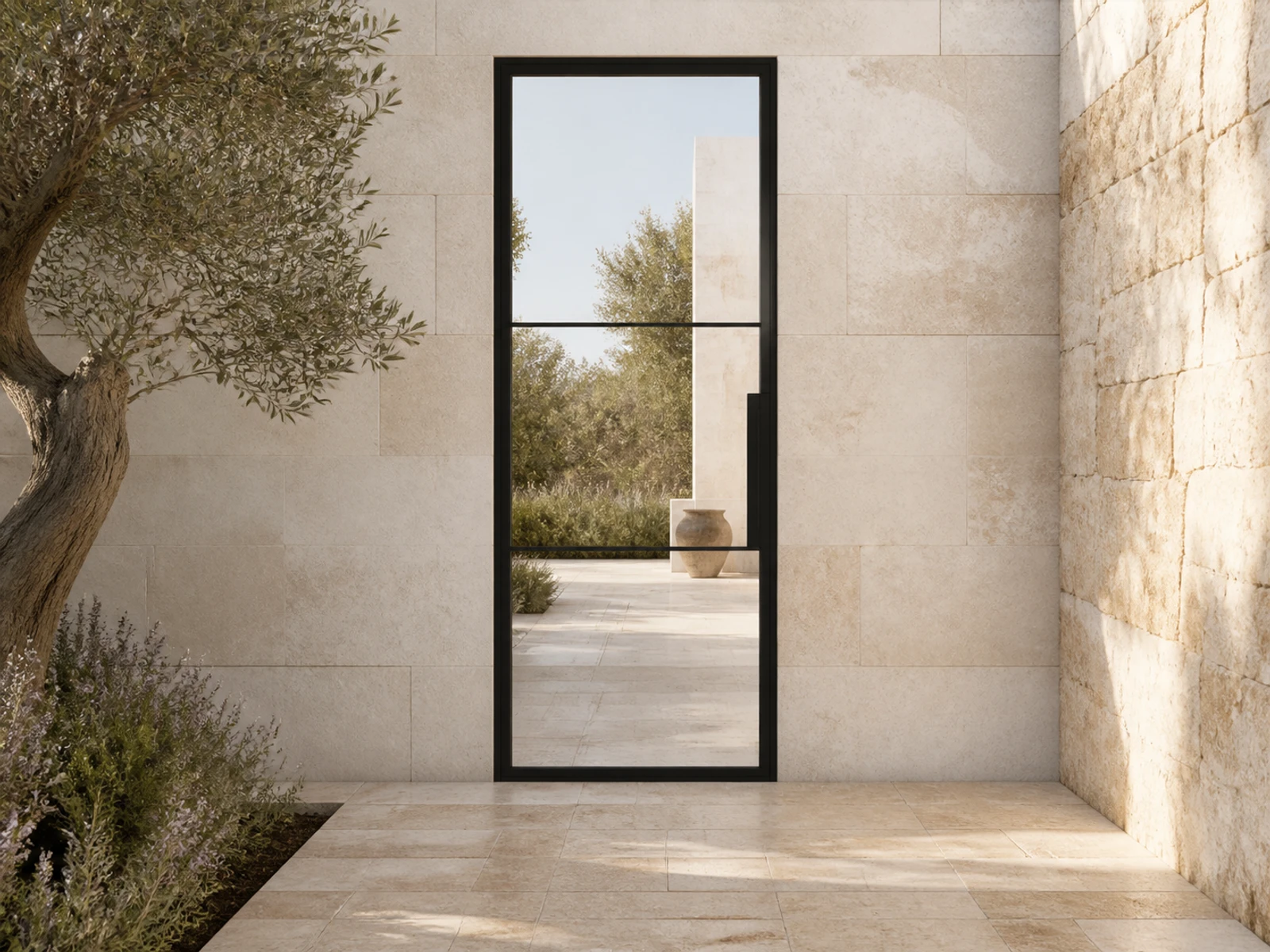 Architectural room scene for the exact three-lite tall pivot configurator state