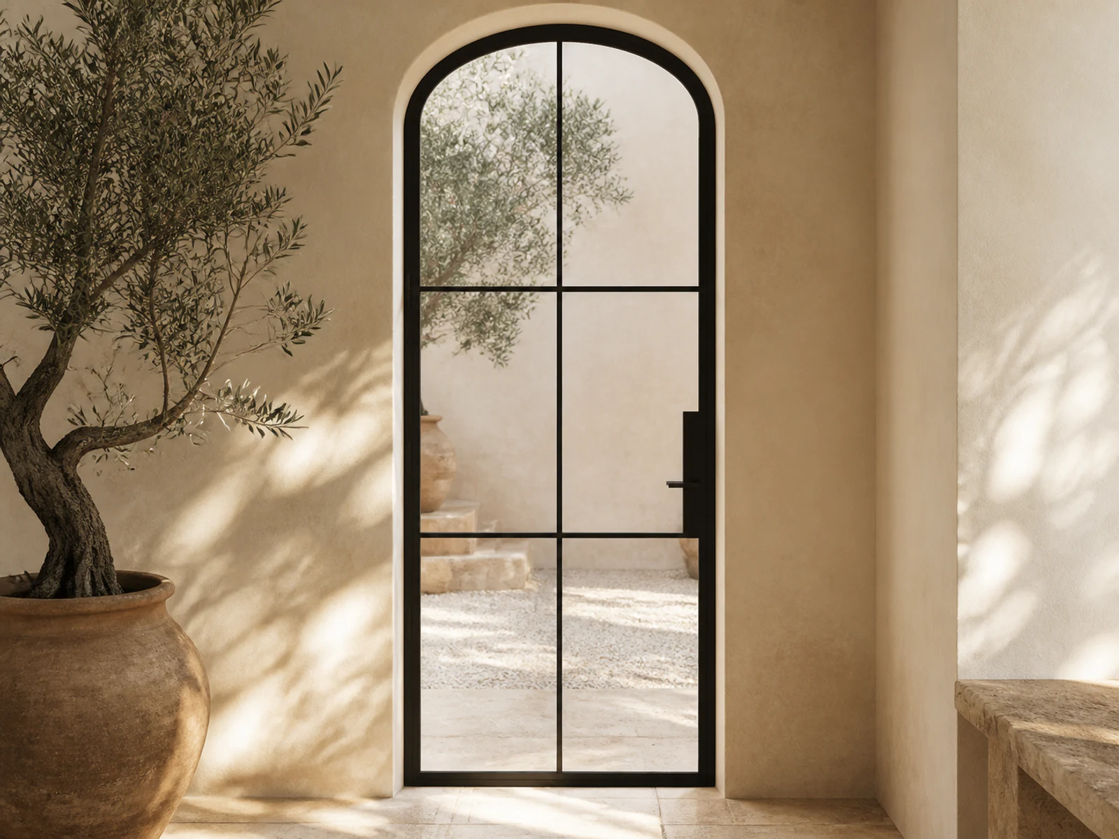 Photorealistic concept room for the exact soft-arch single entry configuration