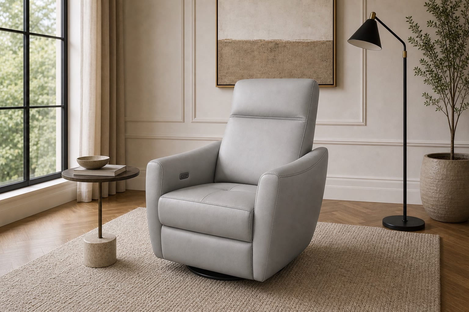 Crystal Recliner in a styled room