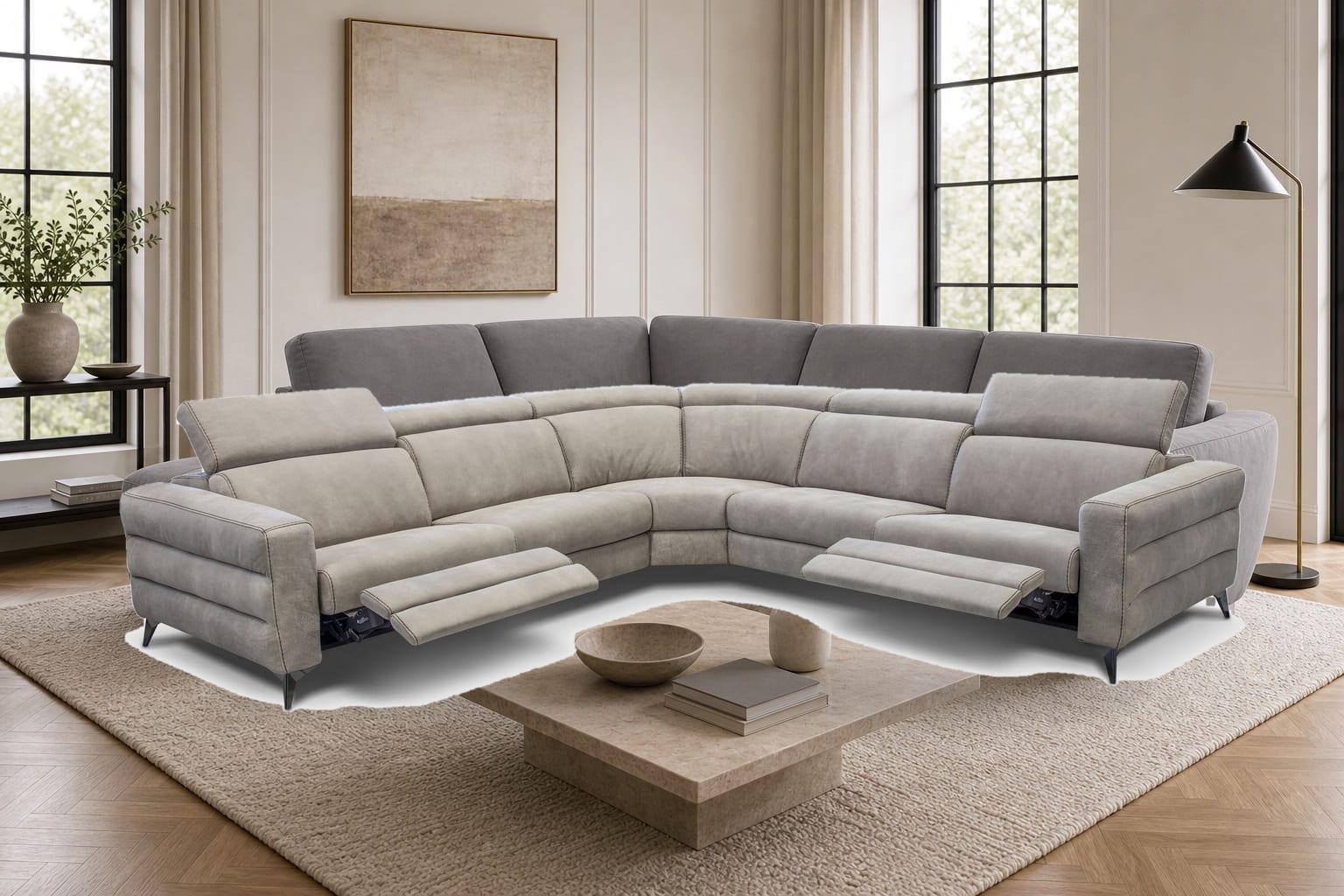 Ermes Sectional in a styled room