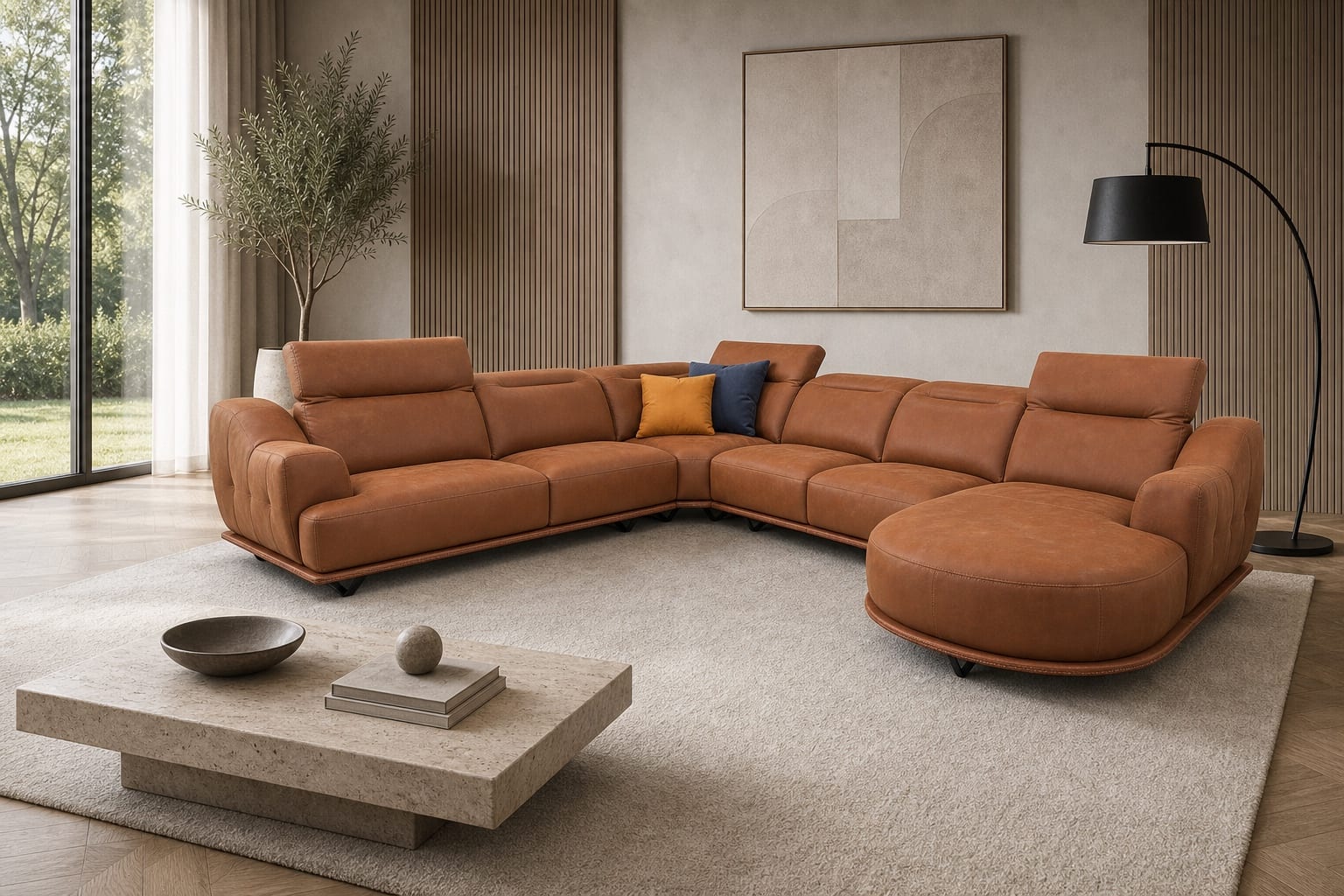Fellini Sectional in a styled room
