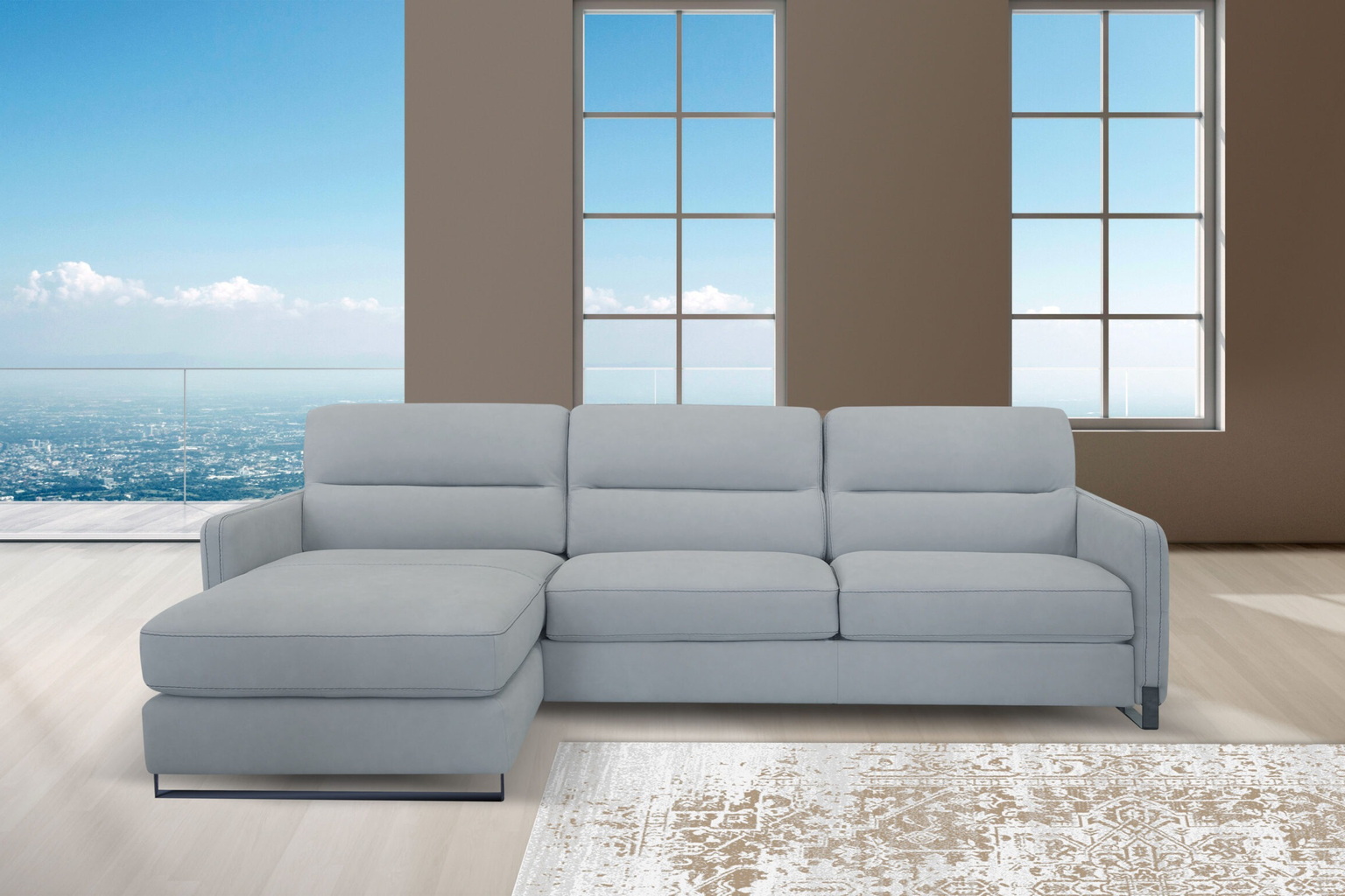 Flavia Sleeper Sofa Chaise in a styled room