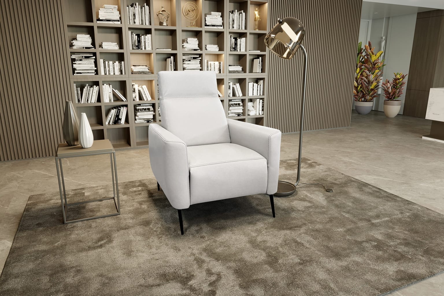 Geki Pushback Recliner in a styled room
