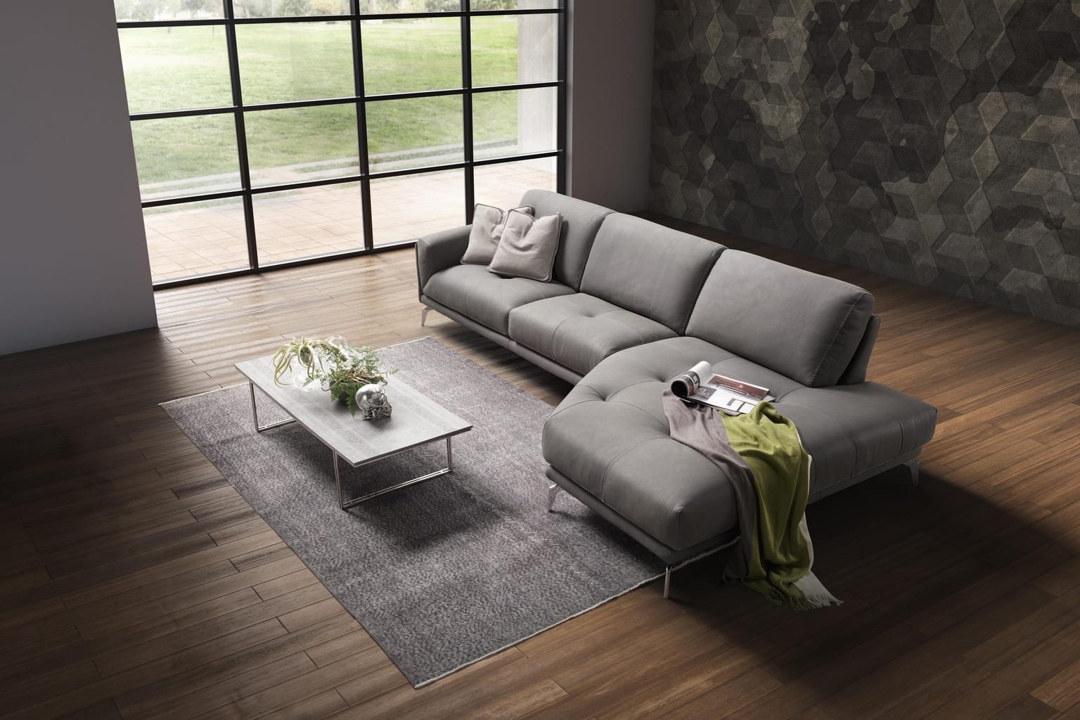 Glamour Sectional in a styled room