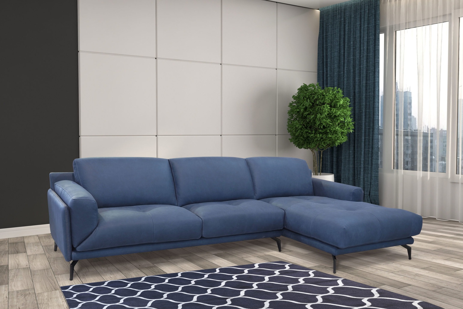 Glamour Sofa Chaise in a styled room