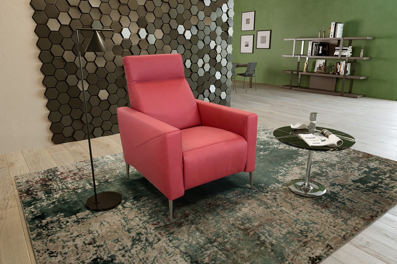 Hilde Pushback Recliner in a styled room