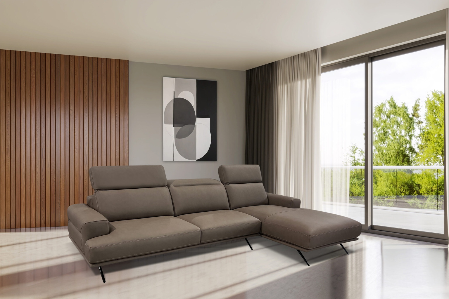 Imperial Sofa Chaise in a styled room