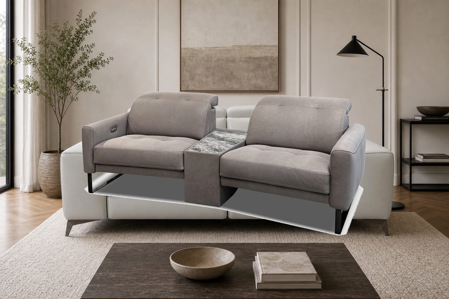 Jennifer Reclining Sofa in a styled room