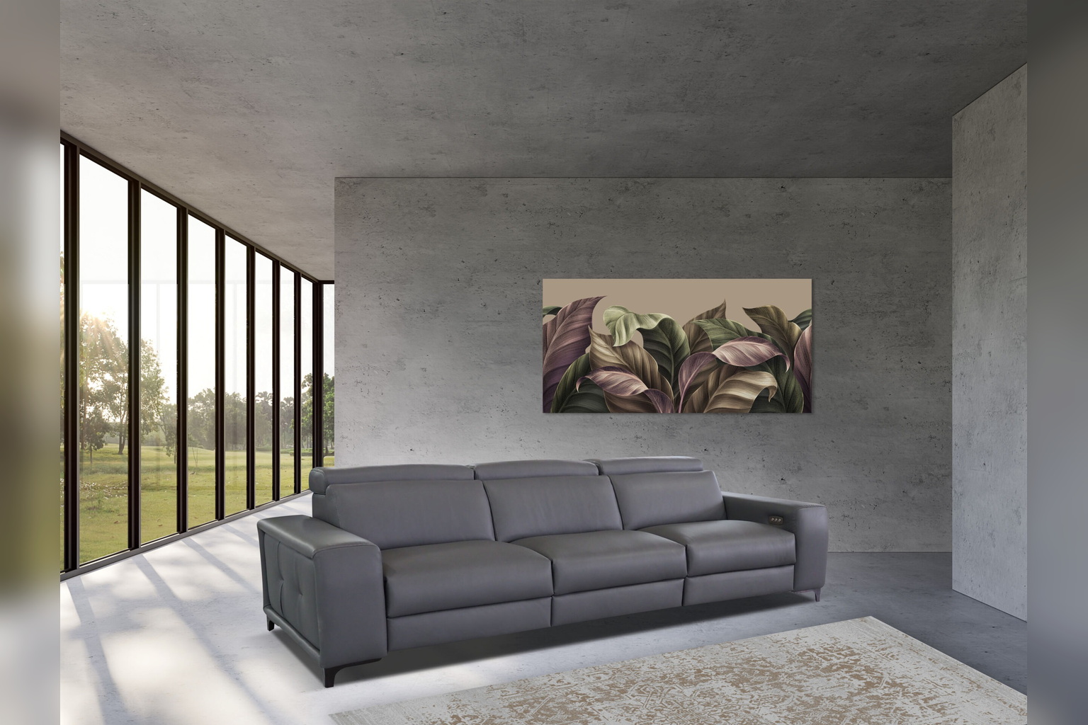 Jerry Reclining Sofa in a styled room