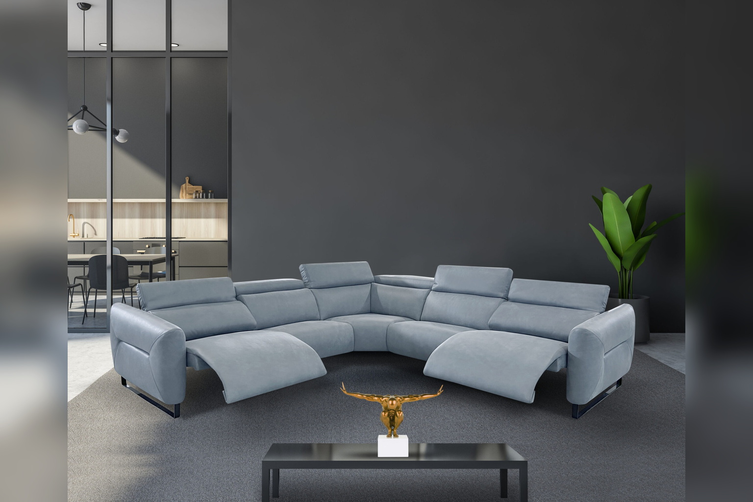 Lucy Sectional in a styled room