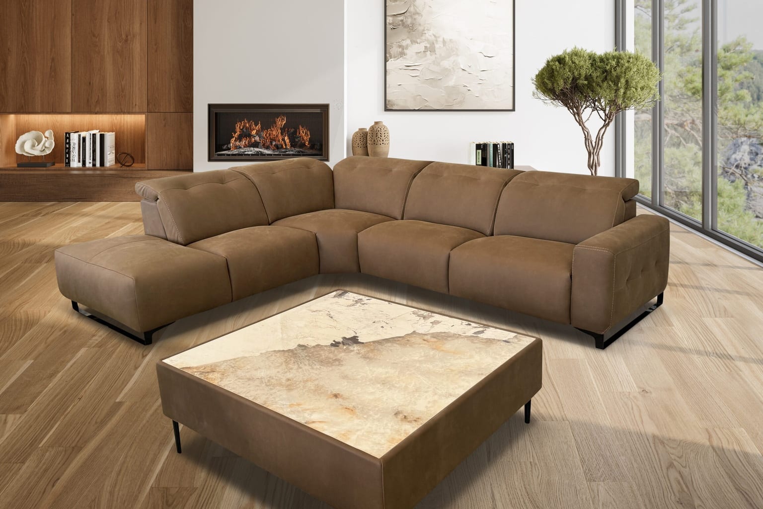 Mary Sectional in a styled room