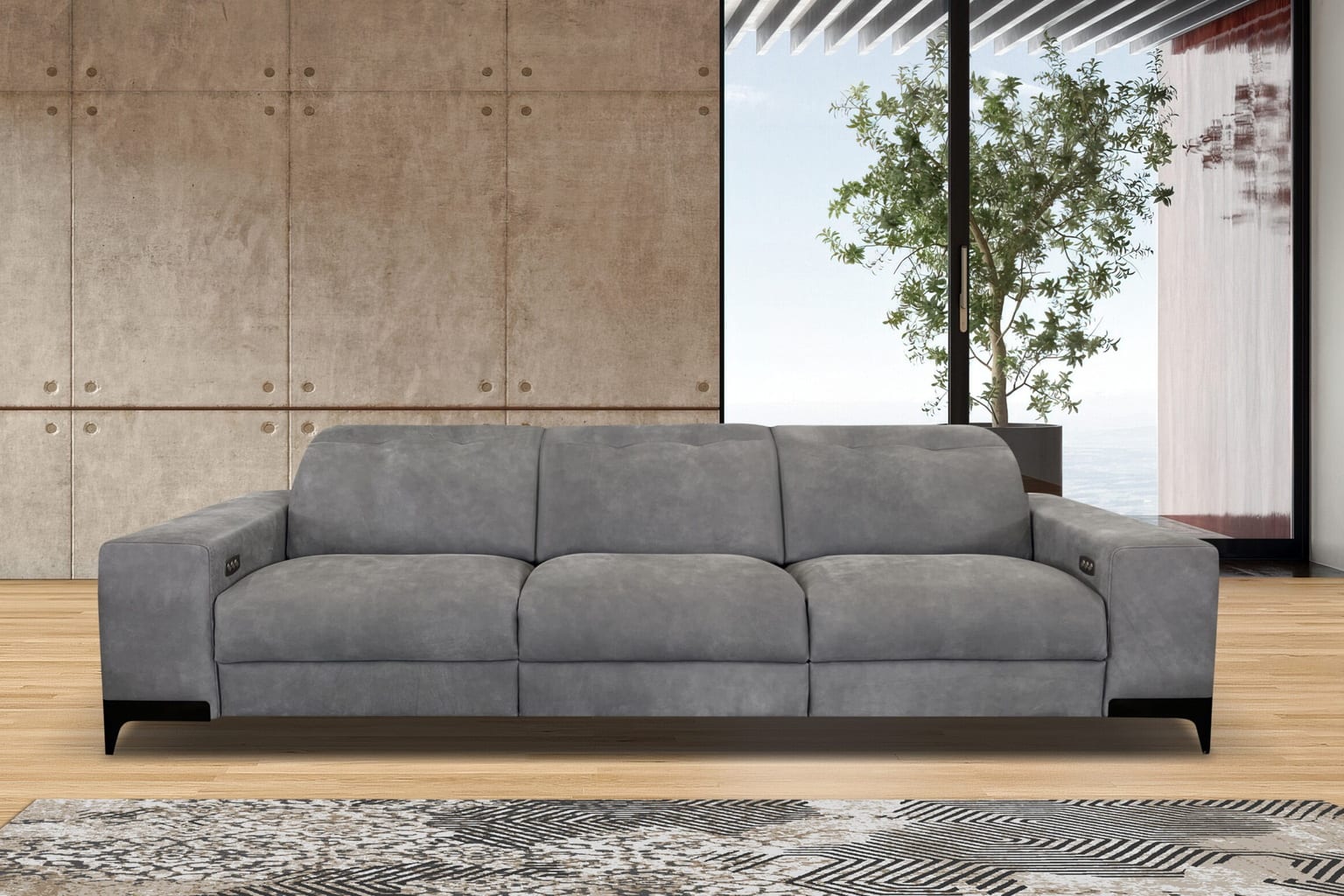 Miriam Reclining Sofa in a styled room