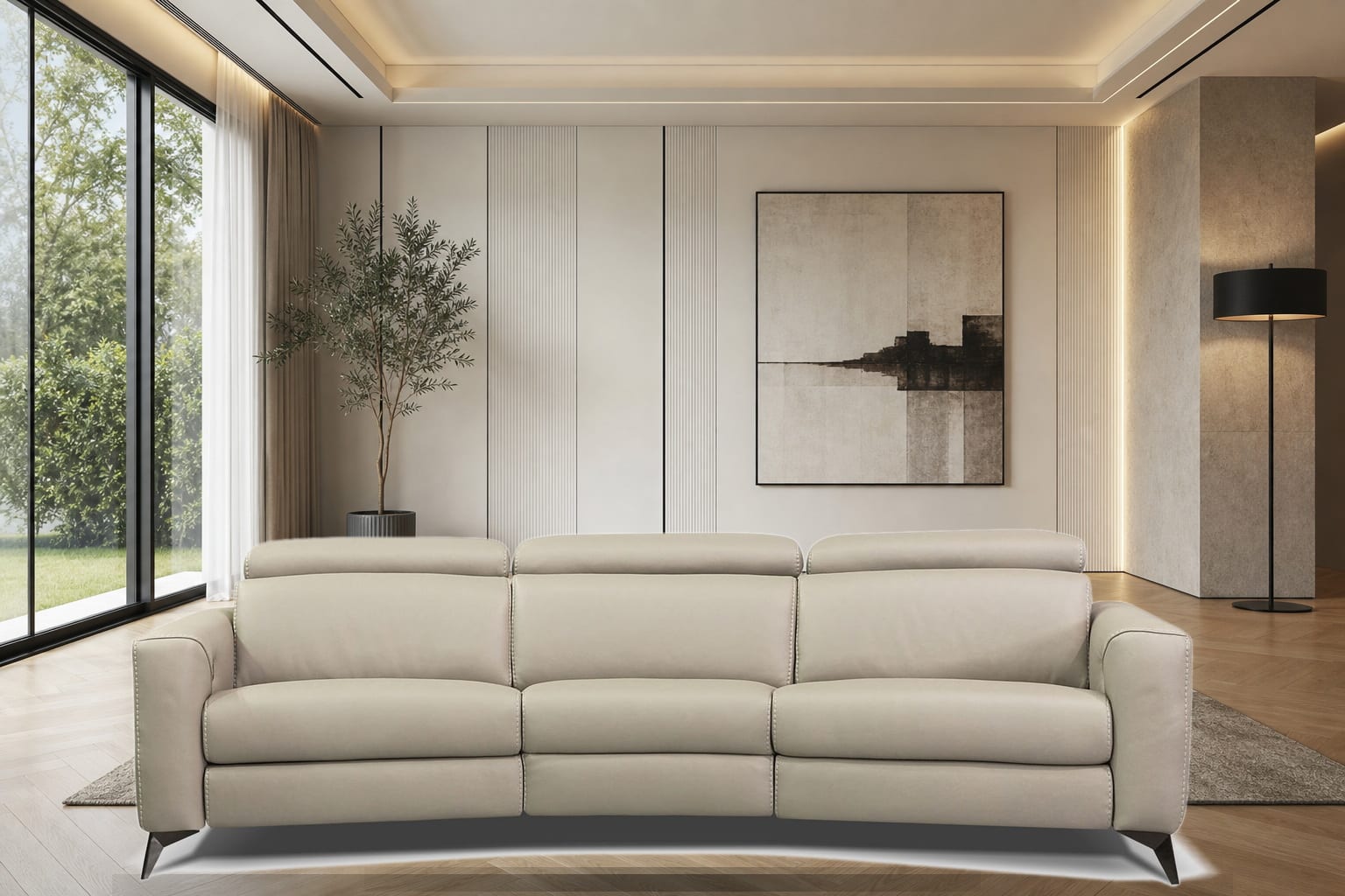 Morfeo Reclining Sofa in a styled room