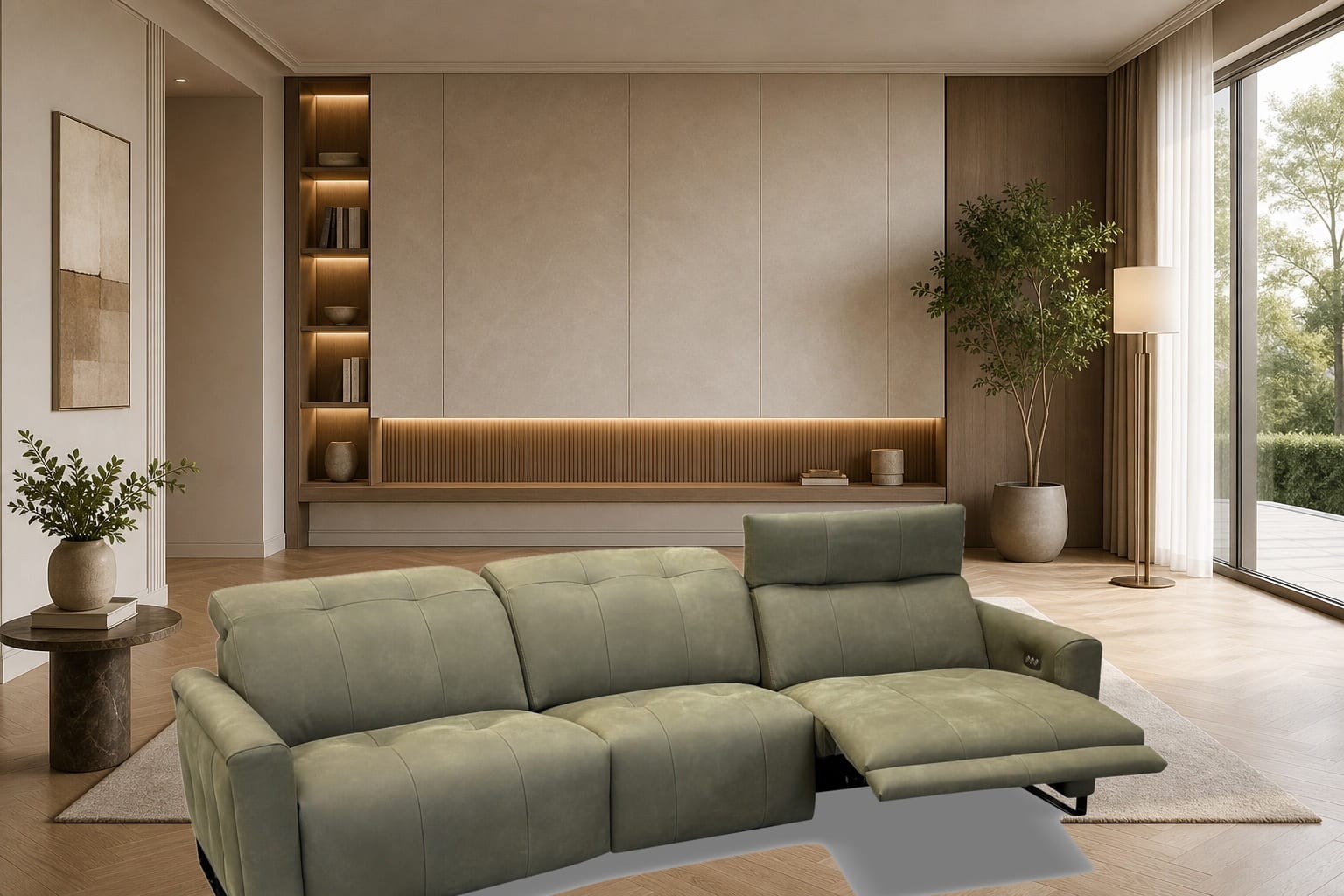 Richard Reclining Sofa in a styled room