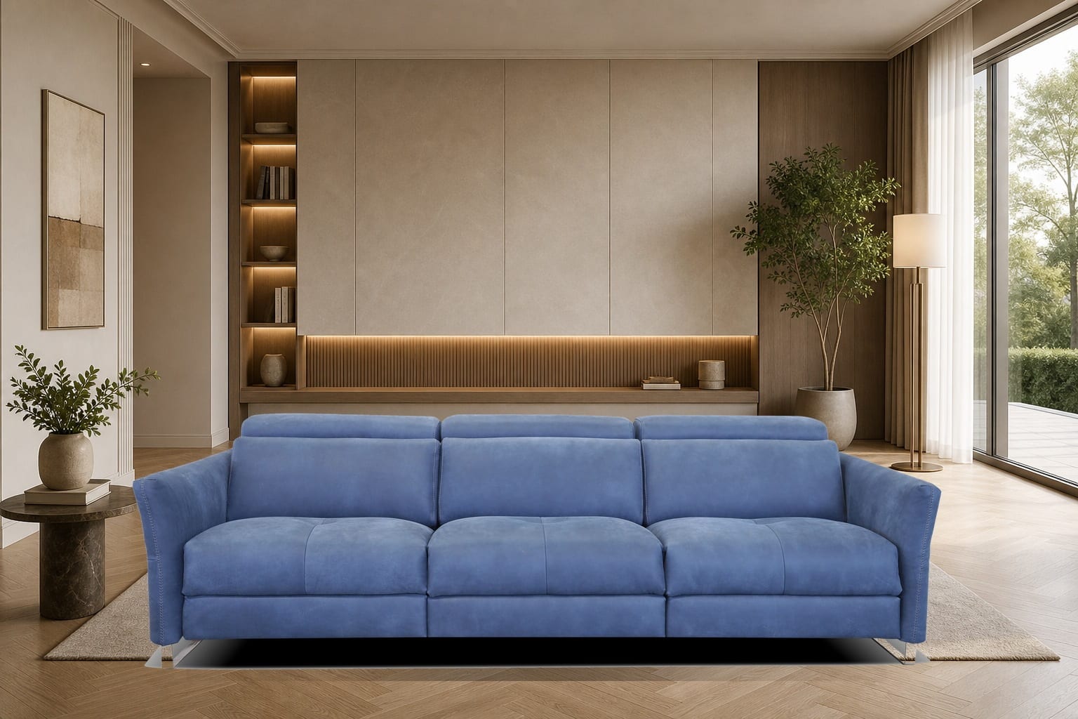 Smart Reclining Sofa in a styled room