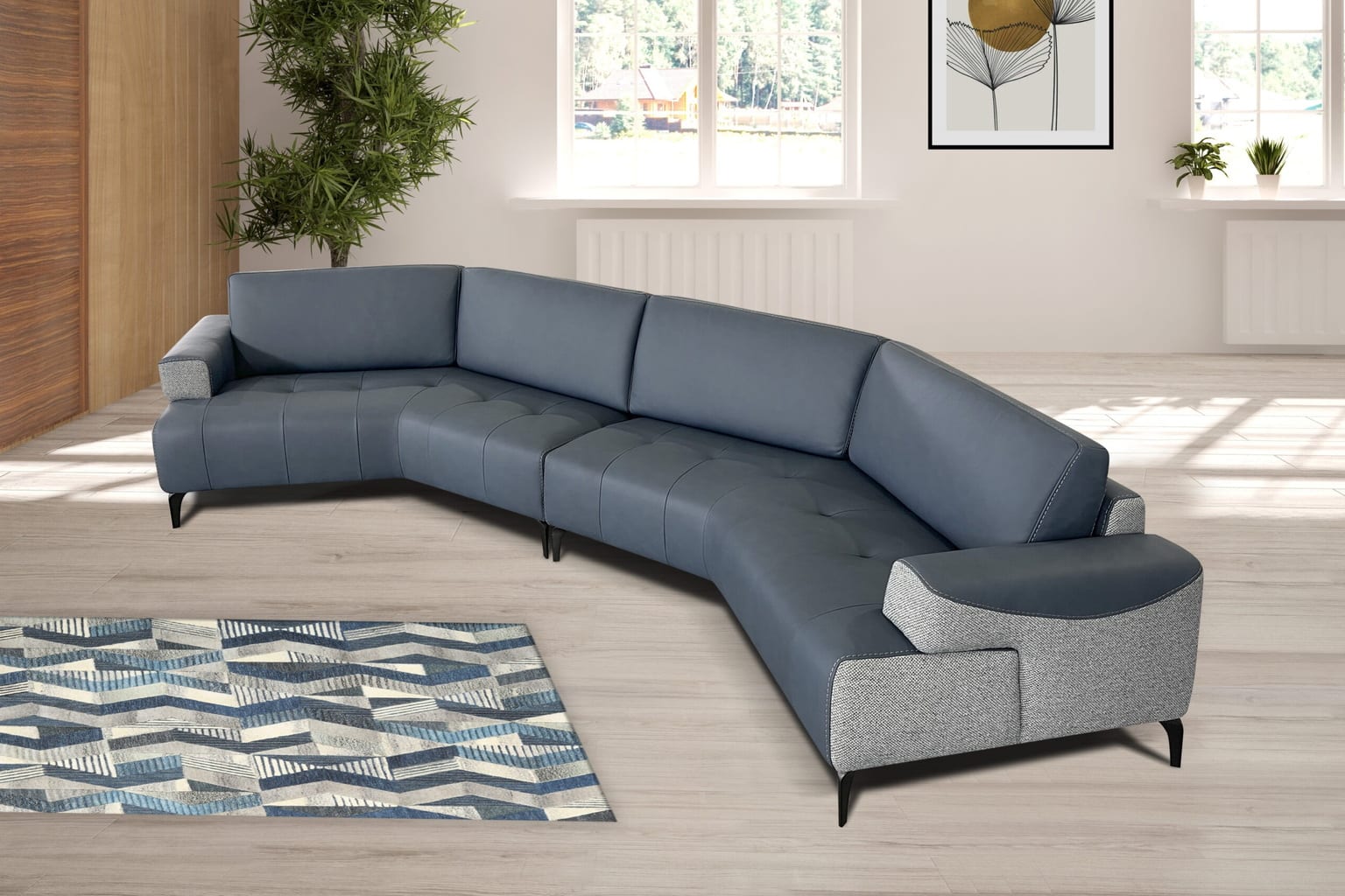 Soave Angled Sofa in a styled room