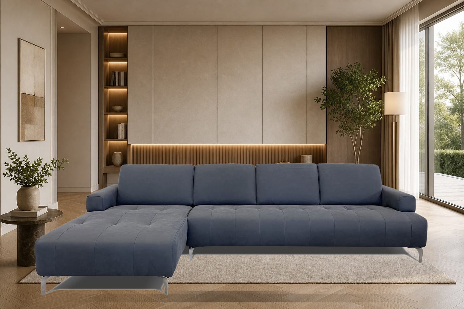 Soave Sofa Chaise in a styled room