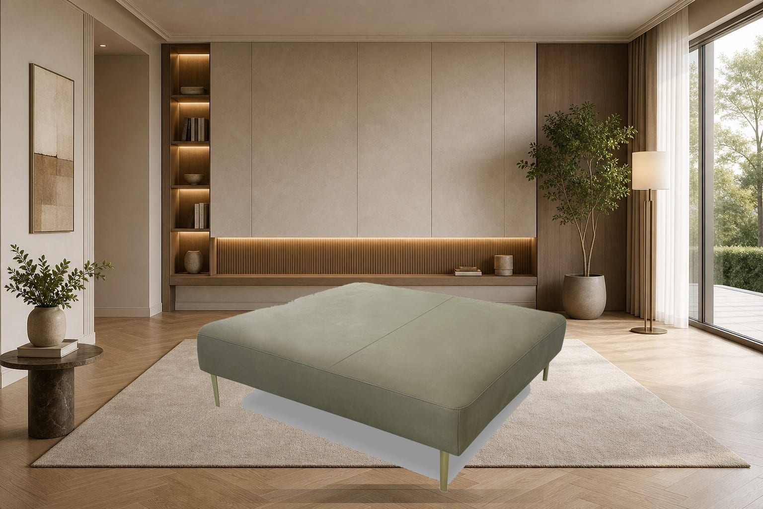 Sveva Bench in a styled room