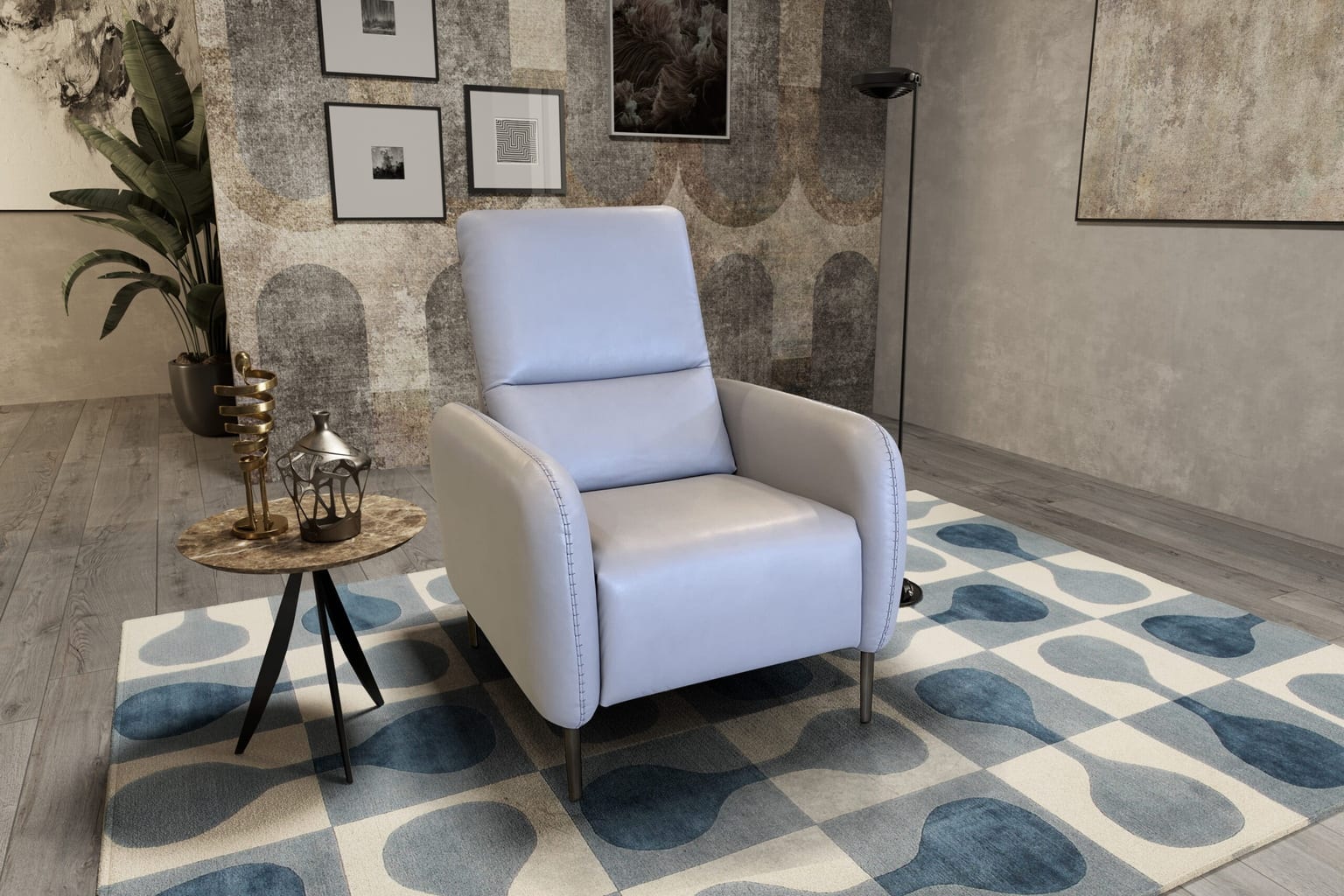 Virgo Pushback Recliner in a styled room