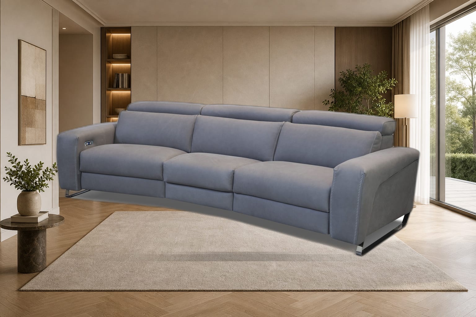 Vogue Curved Sectional in a styled room