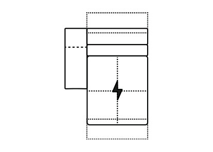 Official Bracci technical drawing for V506 LHF Maxi Chaise · Power Headrest.
