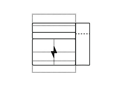 Official Bracci technical drawing for V108 RHF Maxi Power Recliner · Headrest + Footrest.