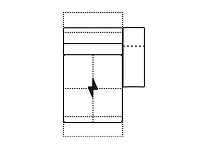 Official Bracci technical drawing for V507 RHF Maxi Chaise · Power Headrest.