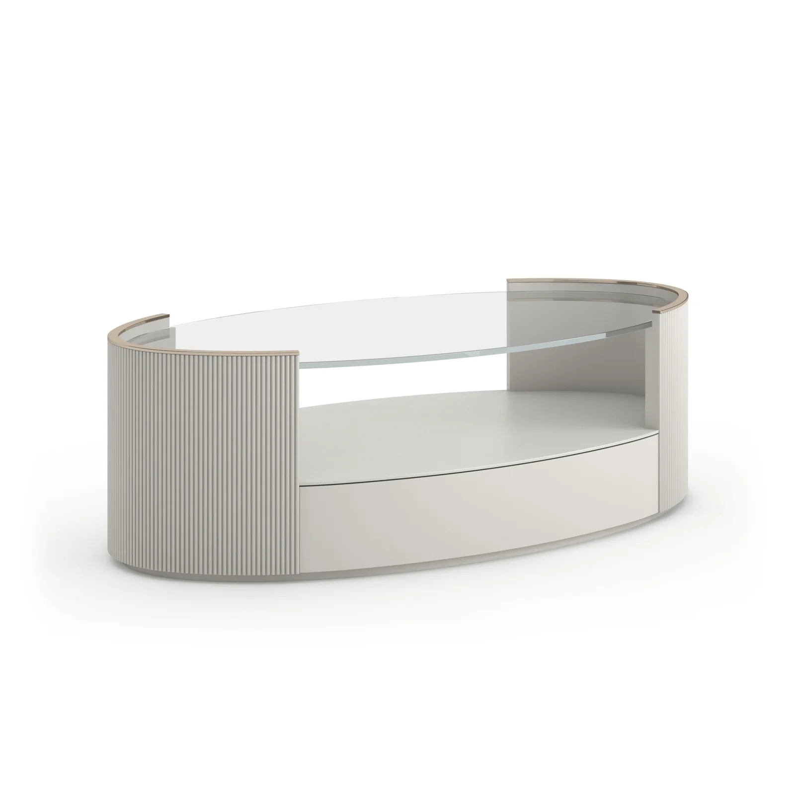 Love Oval Cocktail Table - Matte Pearl — view 3