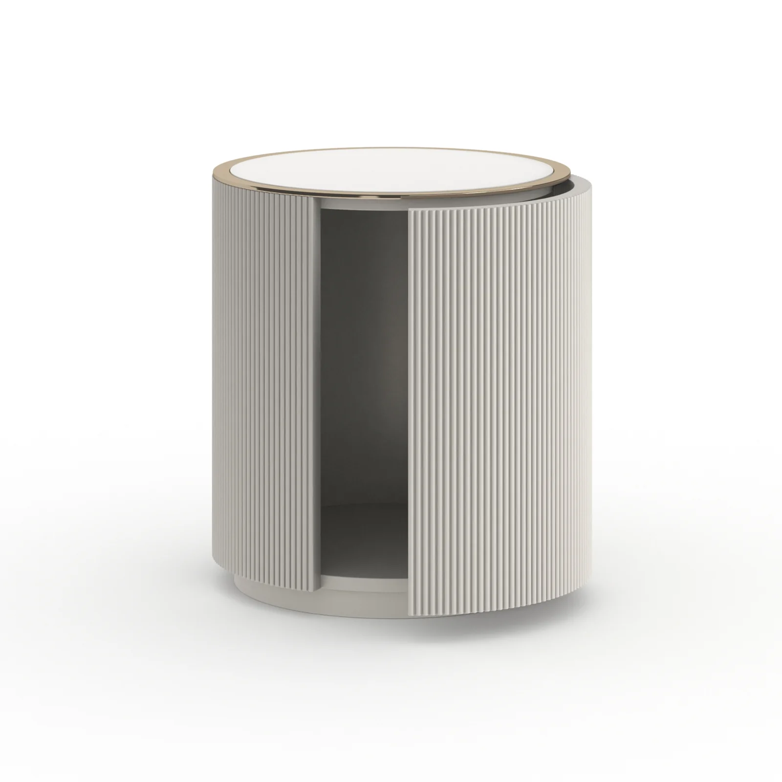 Love Round End Table - Matte Pearl — view 4