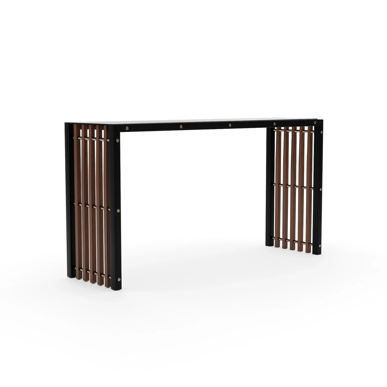 Pinstripe Dark Console Table — view 2