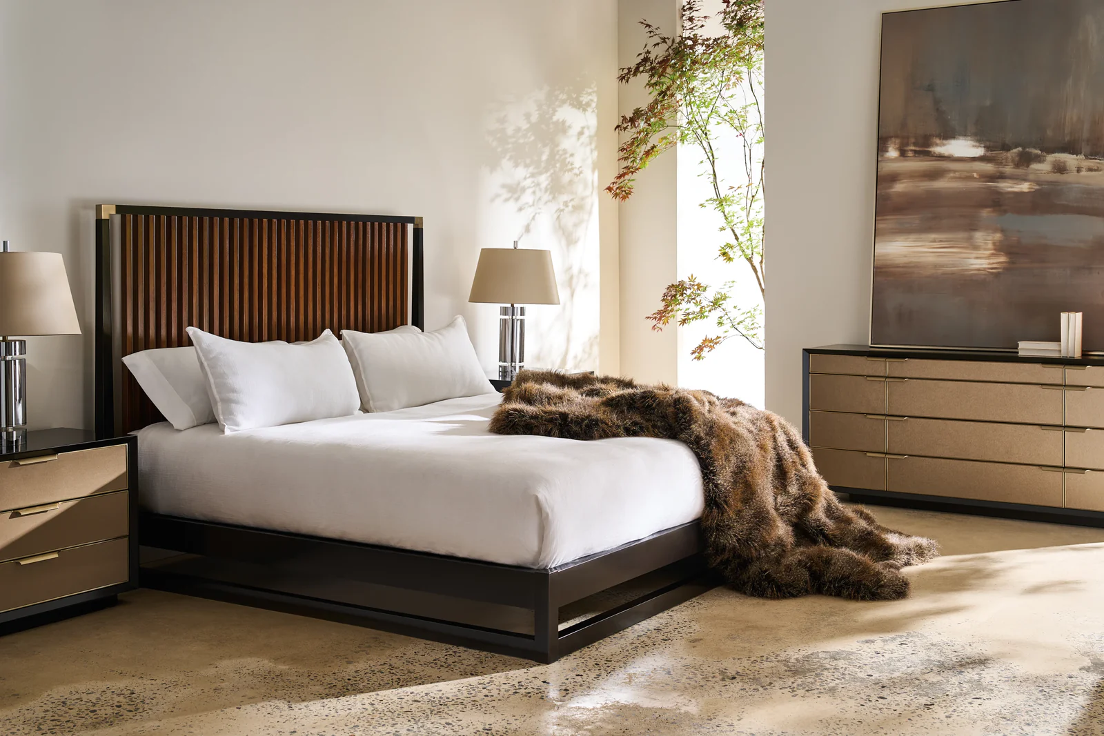 Pinstripe Slatted Bed Dark - Kg — view 2