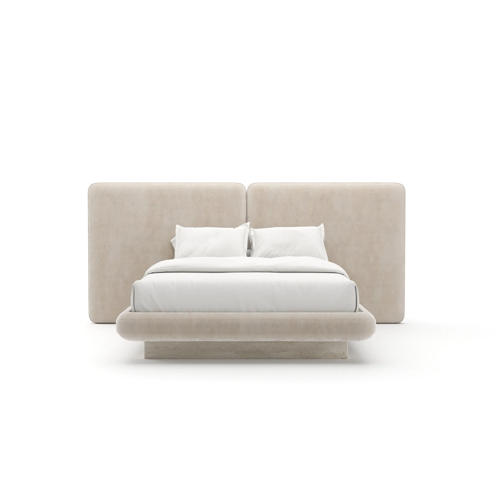 Overlap Uph 2 Panel Qn Bed Ivory