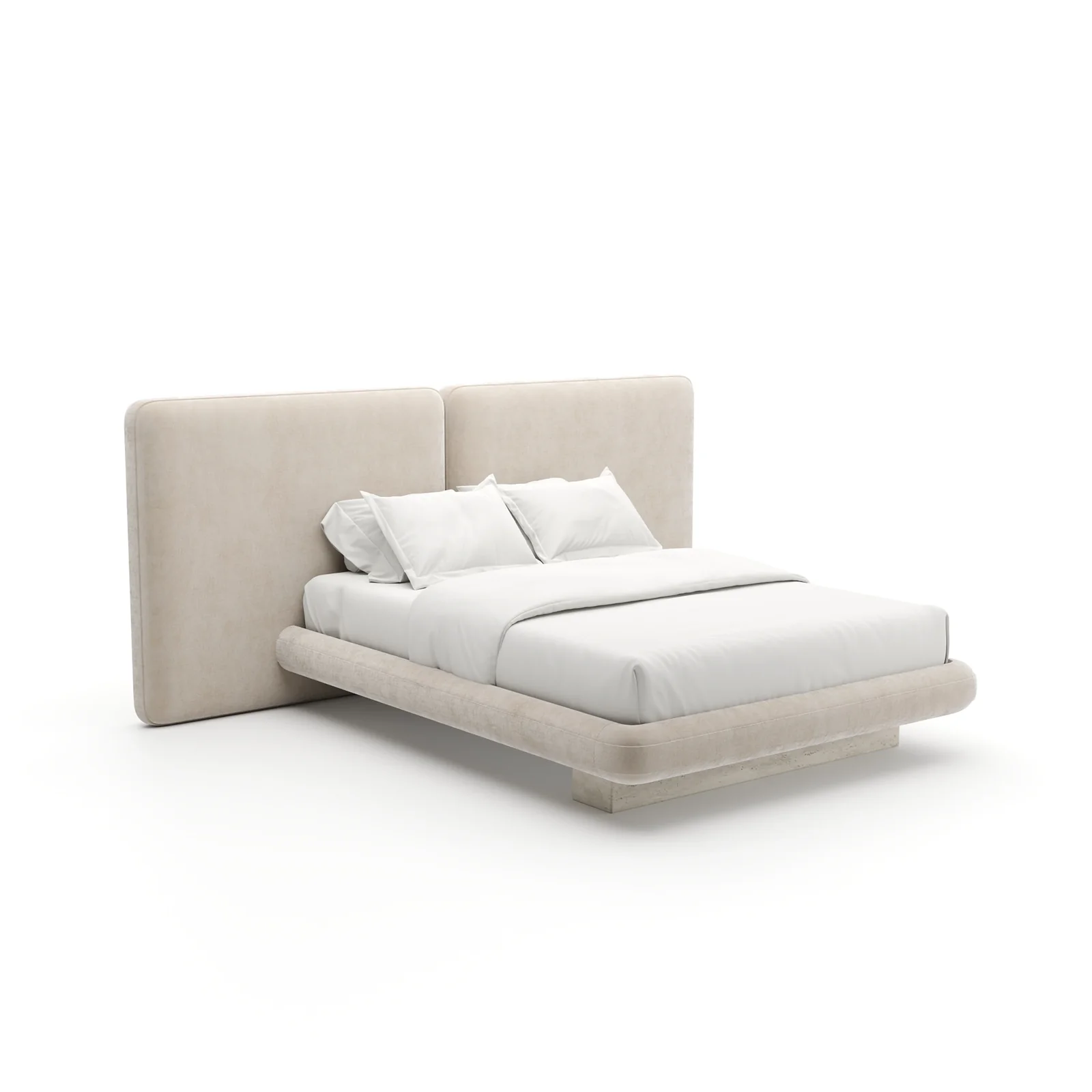 Overlap Uph 2 Panel Qn Bed Ivory — view 2