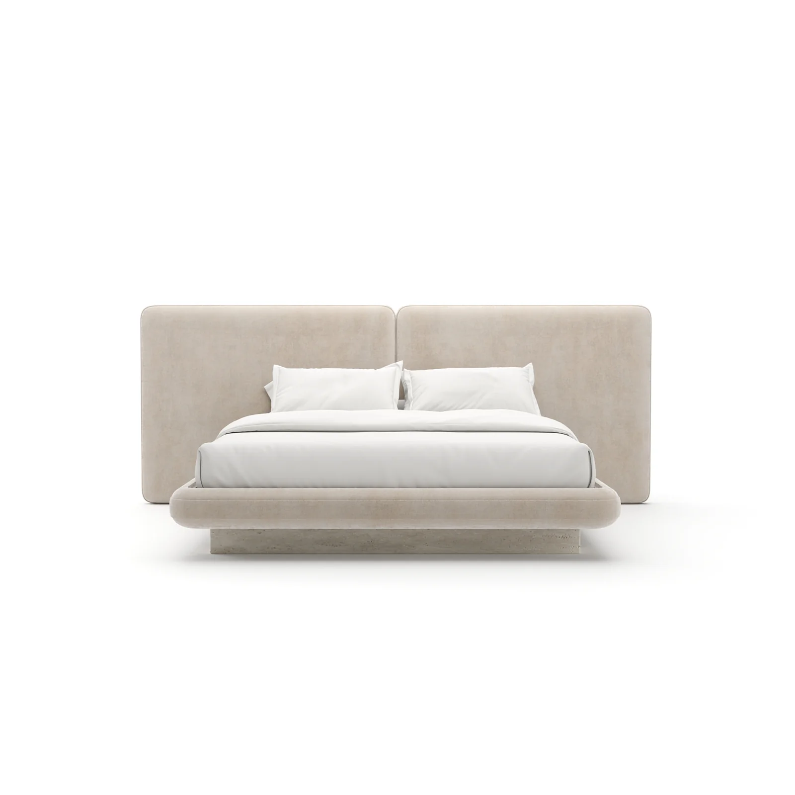 Overlap Uph 2 Panel Kg Bed Ivory