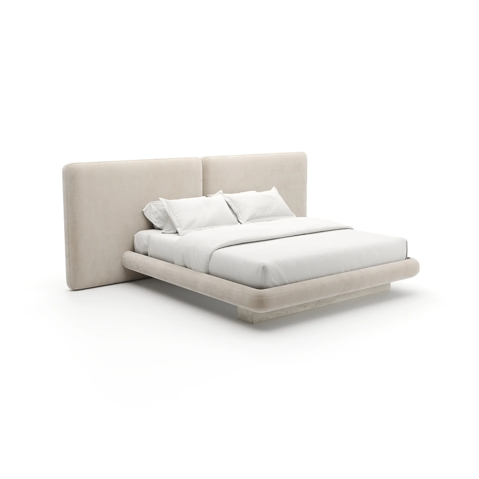 Overlap Uph 2 Panel Kg Bed Ivory — view 2
