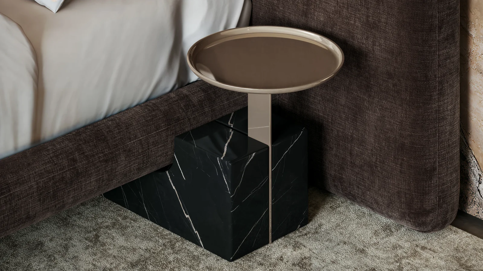 Overlap Uph 2 Pnl Kg Bed Dk Taupe — view 4