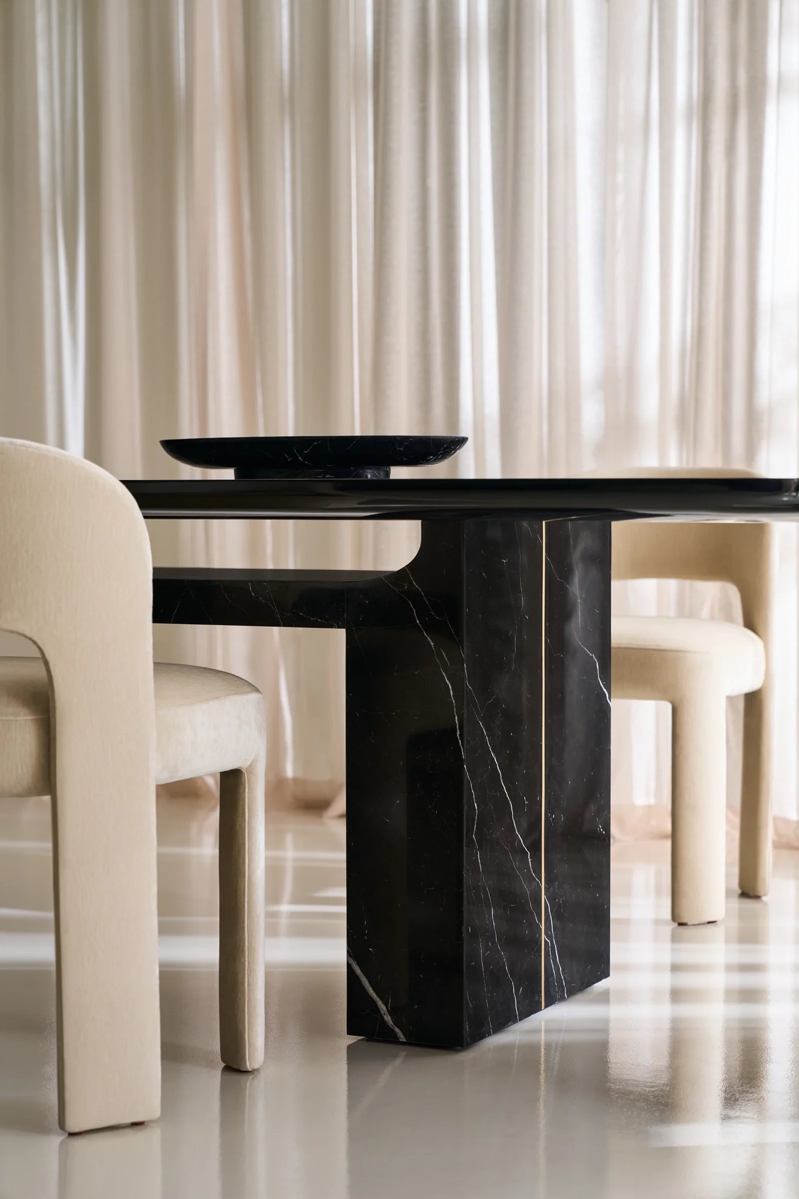Overlap Rectangle Dining Table Dark — view 3