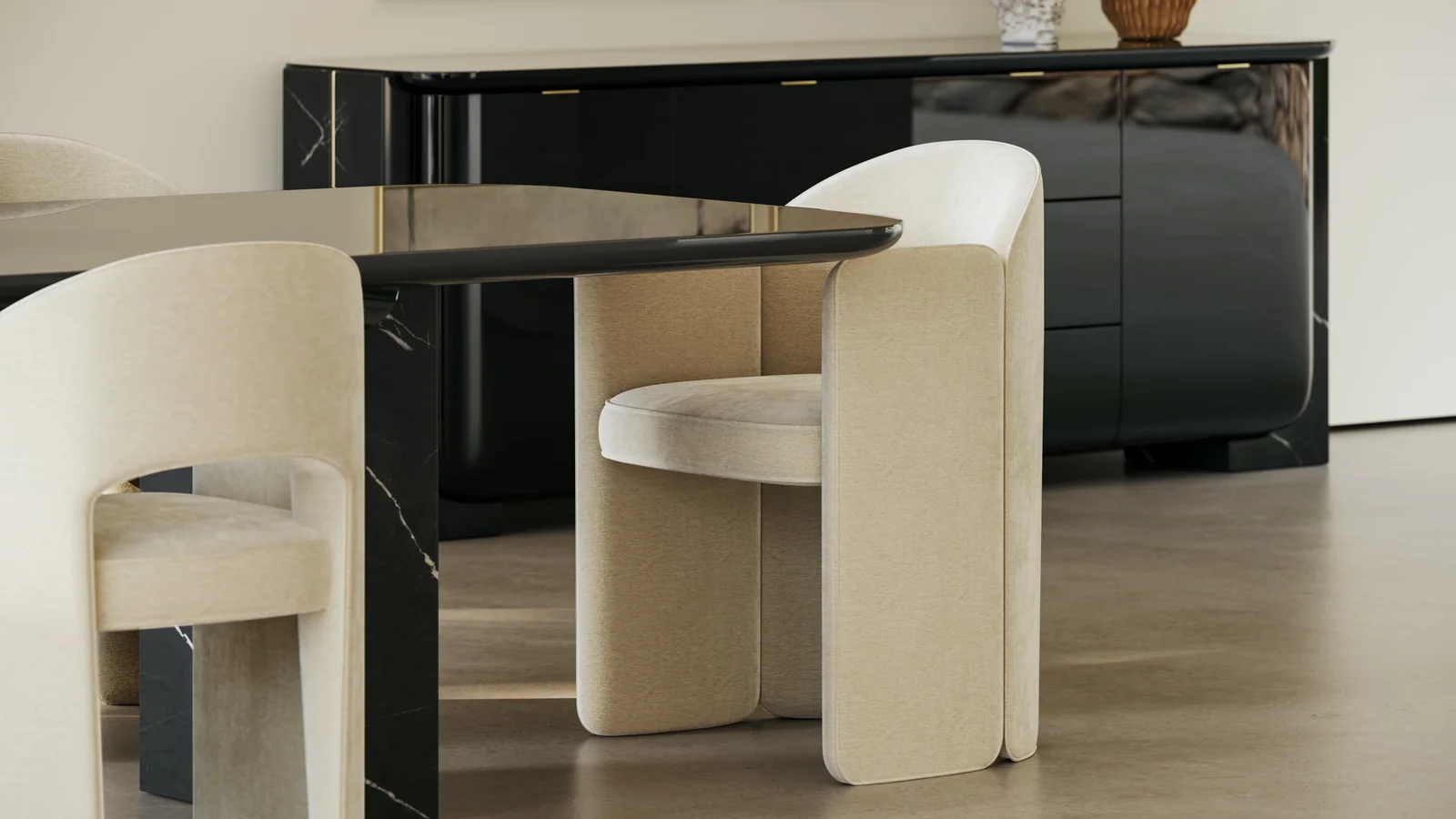 Overlap Rectangle Dining Table Dark — view 4