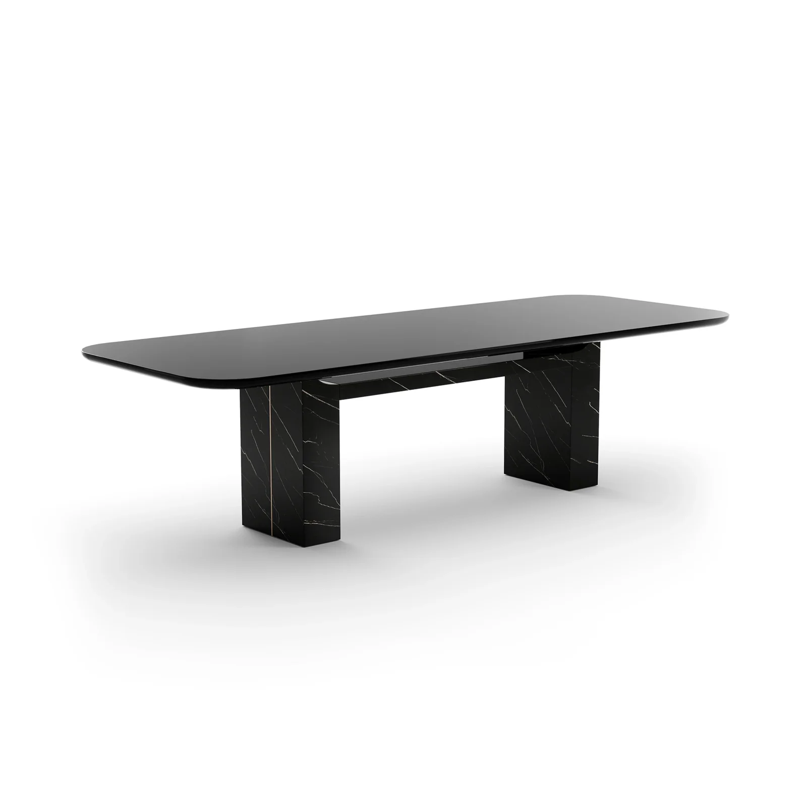 Overlap Rectangle Dining Table Dark — view 5